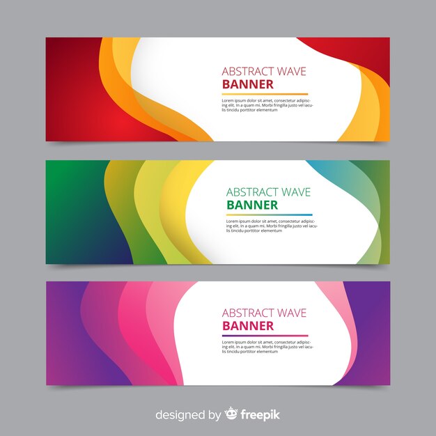 Banners abstractos con ondas