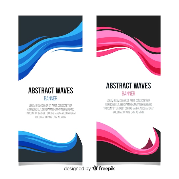 Banners abstractos con ondas