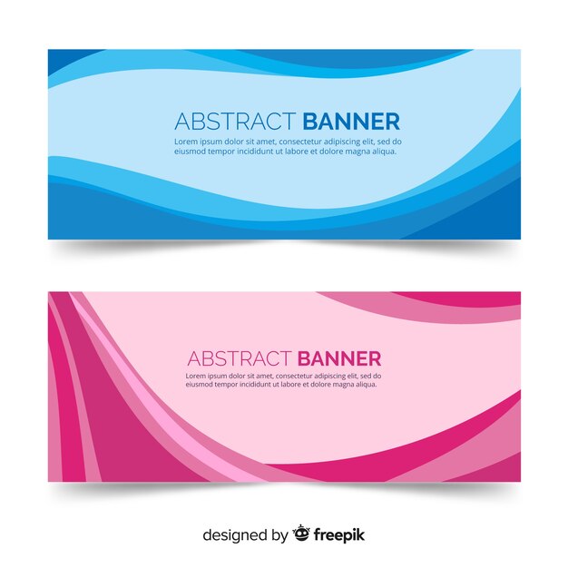 Banners abstractos con ondas