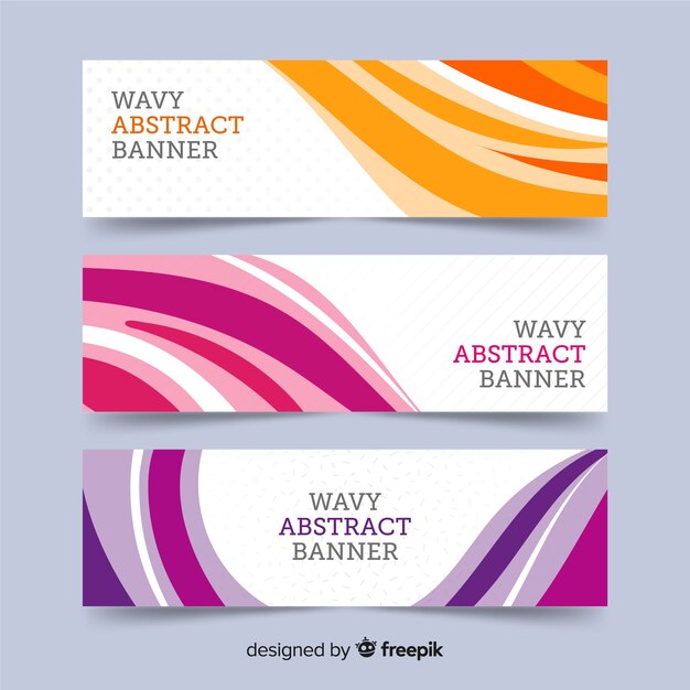 Banners abstractos con ondas