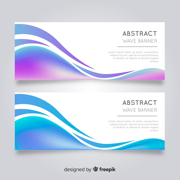 Vector gratuito banners abstractos con ondas