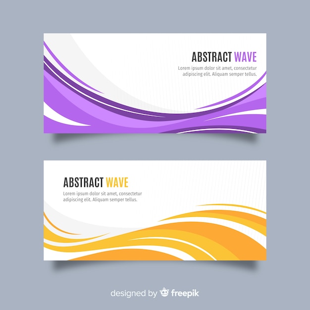 Vector gratuito banners abstractos con ondas