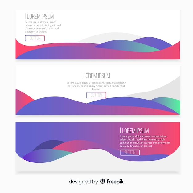 Vector gratuito banners abstractos con ondas