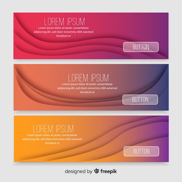 Vector gratuito banners abstractos con ondas