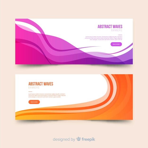 Banners abstractos con ondas