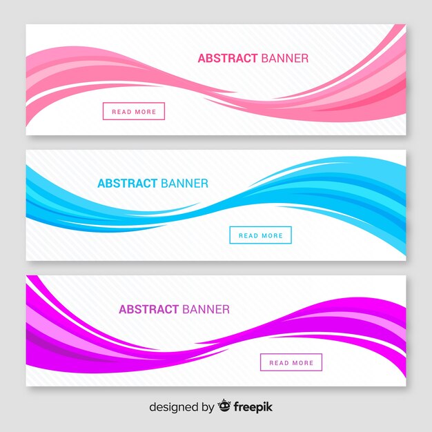 Banners abstractos con ondas