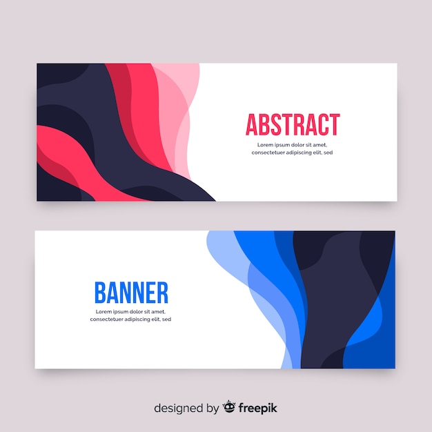 Vector gratuito banners abstractos con ondas