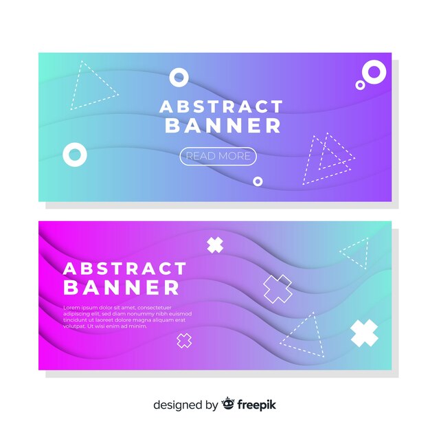 Banners abstractos con ondas