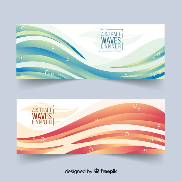 Banners abstractos con ondas