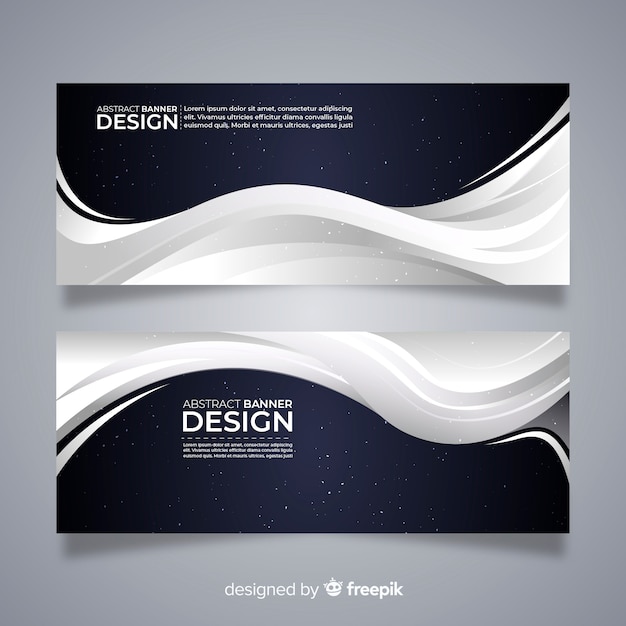 Vector gratuito banners abstractos con ondas