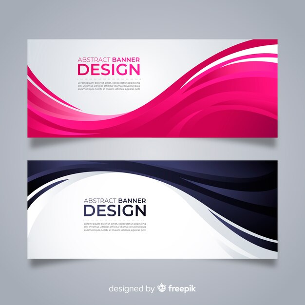 Banners abstractos con ondas