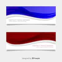 Vector gratuito banners abstractos con ondas