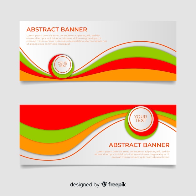 Vector gratuito banners abstractos con ondas