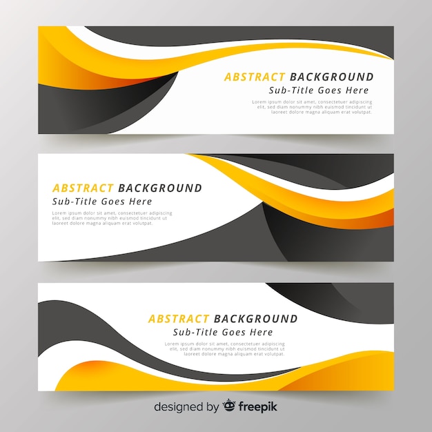 Banners abstractos con ondas