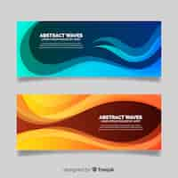 Vector gratuito banners abstractos con ondas