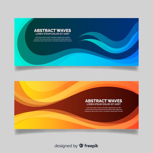 Banners abstractos con ondas