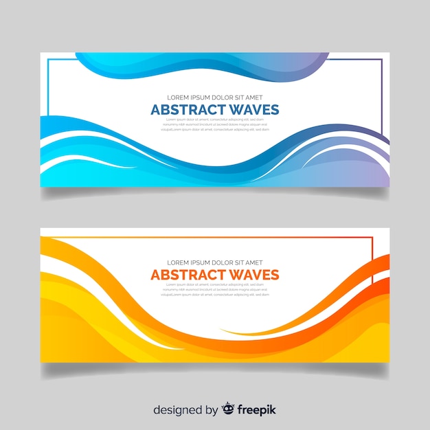 Banners abstractos con ondas