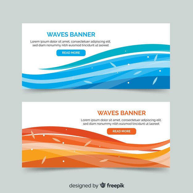 Banners abstractos con ondas