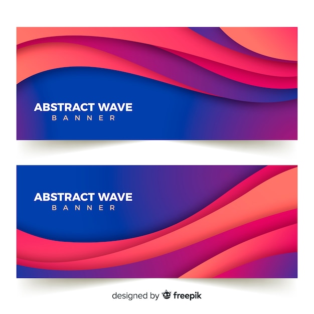 Banners abstractos con ondas