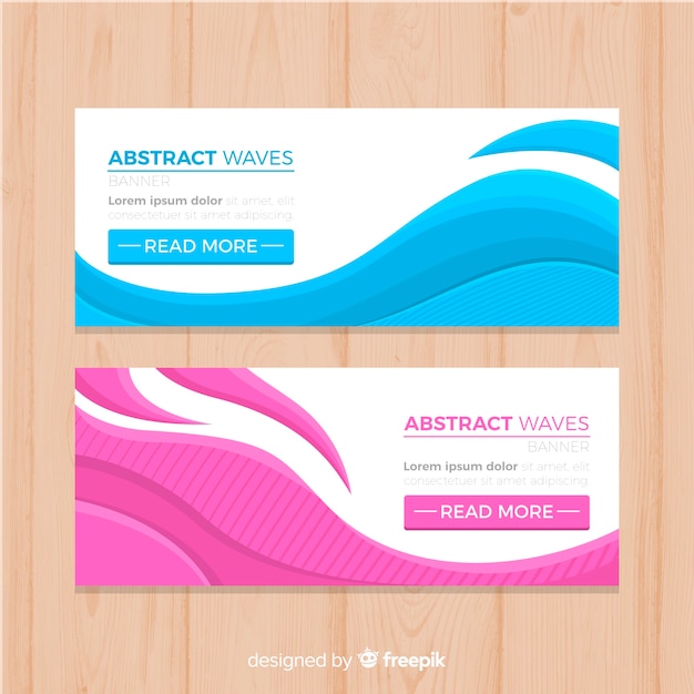 Vector gratuito banners abstractos con ondas