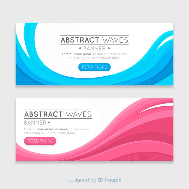 Banners abstractos con ondas