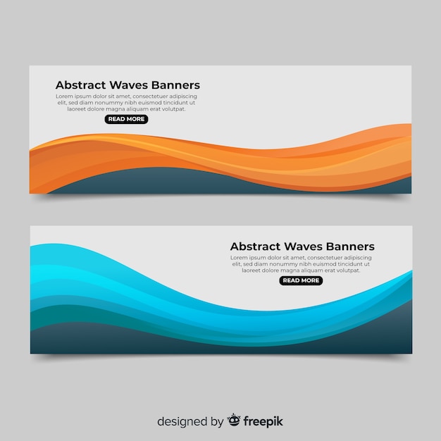 Vector gratuito banners abstractos con ondas