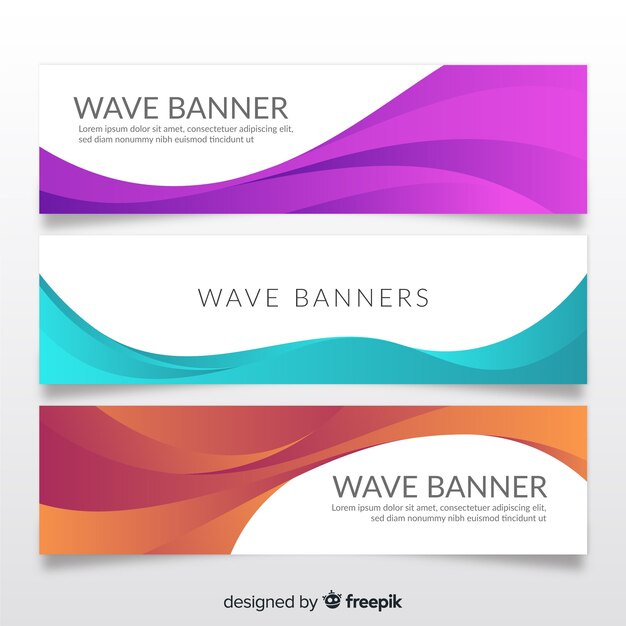 Banners abstractos con ondas