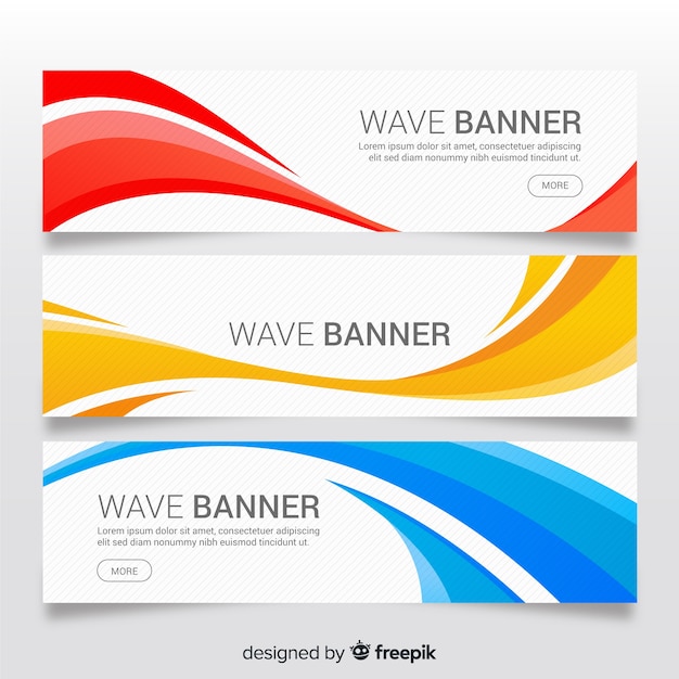 Banners abstractos con ondas