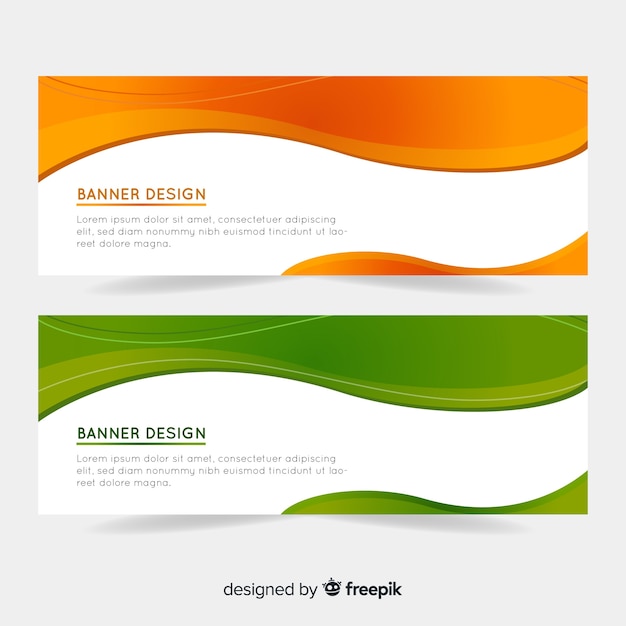 Banners abstractos con ondas