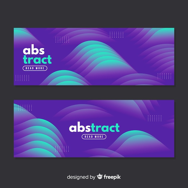 Banners abstractos con ondas