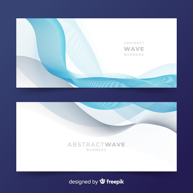 Banners abstractos con ondas