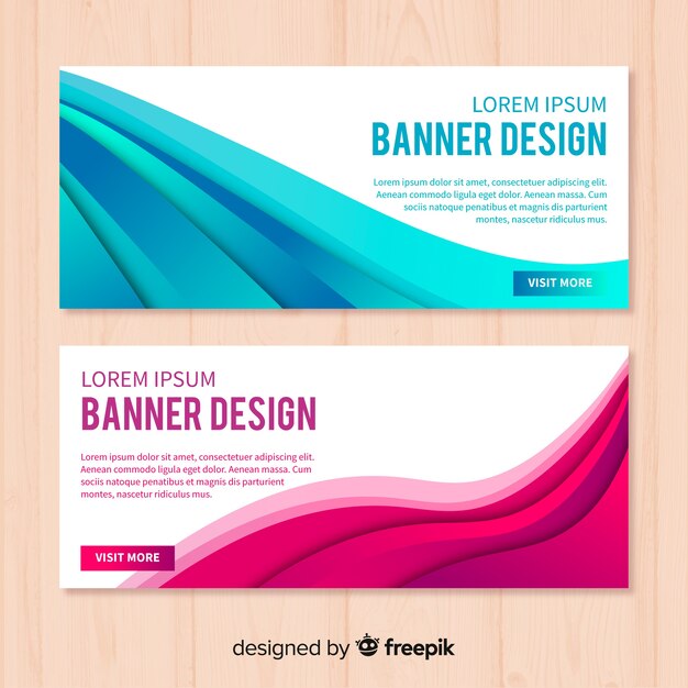 Banners abstractos con ondas