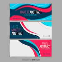 Vector gratuito banners abstractos con ondas