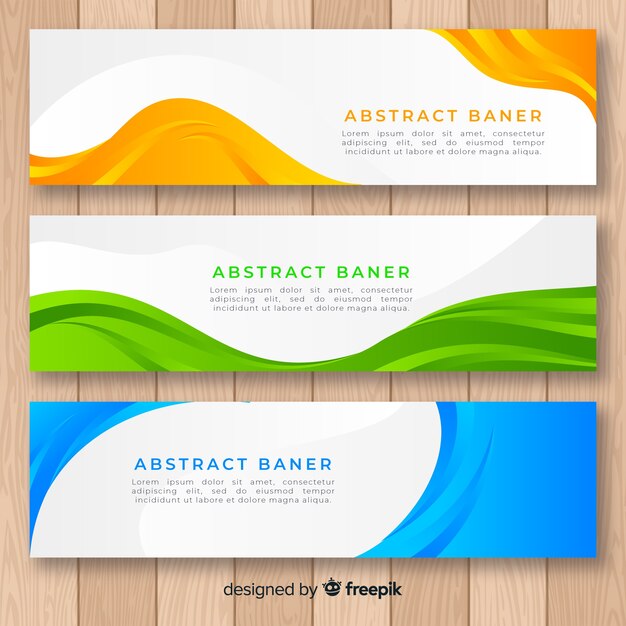Banners abstractos con ondas