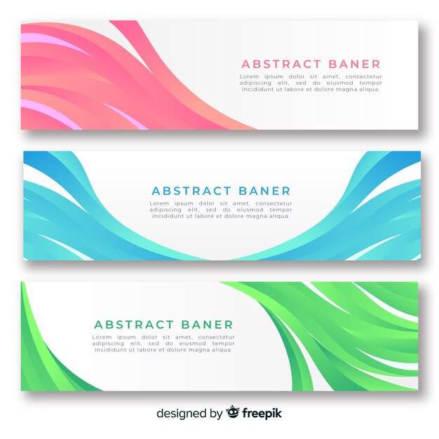 Banners abstractos con ondas