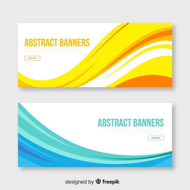 Banners abstractos con ondas