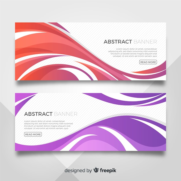 Banners abstractos con ondas