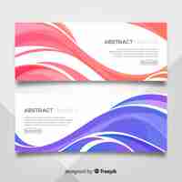 Vector gratuito banners abstractos con ondas