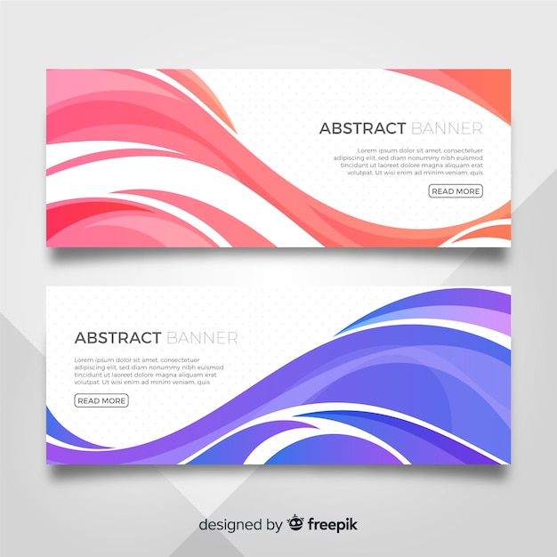 Banners abstractos con ondas