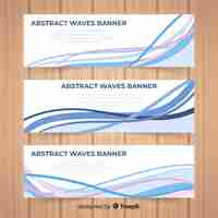 Vector gratuito banners abstractos con ondas