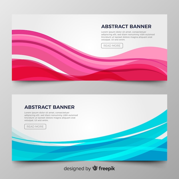 Banners abstractos con ondas