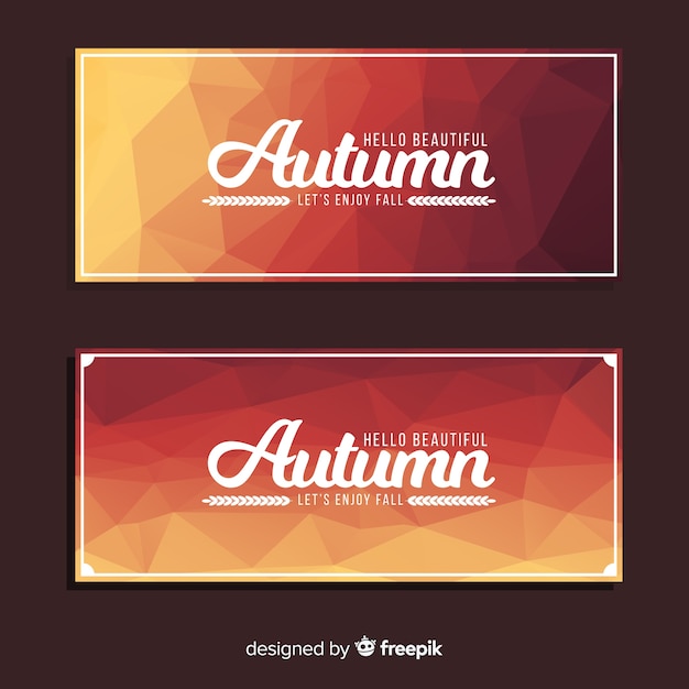 Banners abstractos de otoño