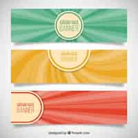 Vector gratuito banners abstractos con rayas en estilo vintage