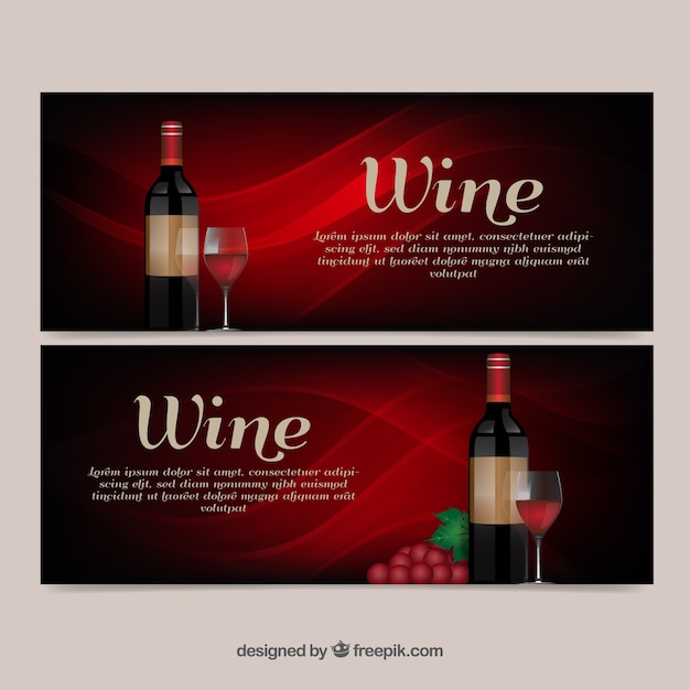 Banners abstractos de vino