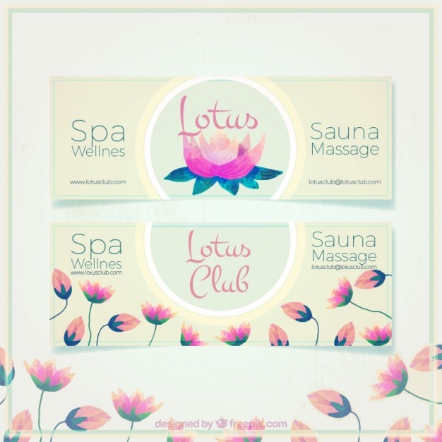 Vector gratuito banners de acuarela de masajes para spa