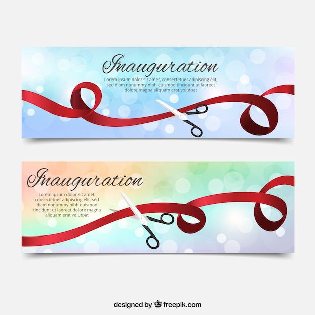 Vector gratuito banners adorable de apertura con diseño plano