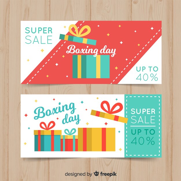 Banners adorables de rebajas del boxing day