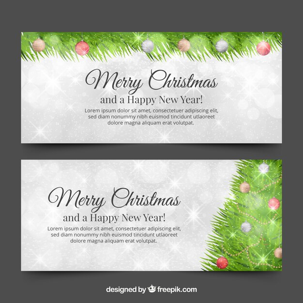 Banners con adornos de navidad 