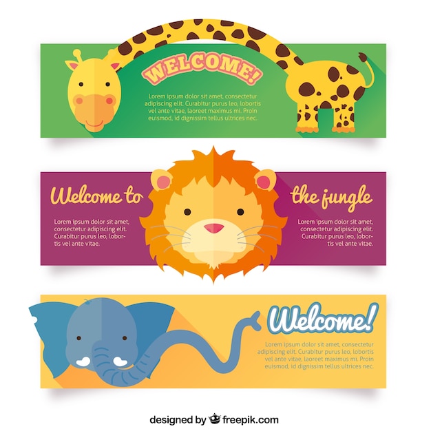 Banners de animales encantadores