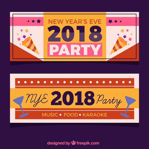 Vector gratuito banners de año nuevo 2018